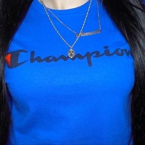 Champion blue t shirt WOMEN